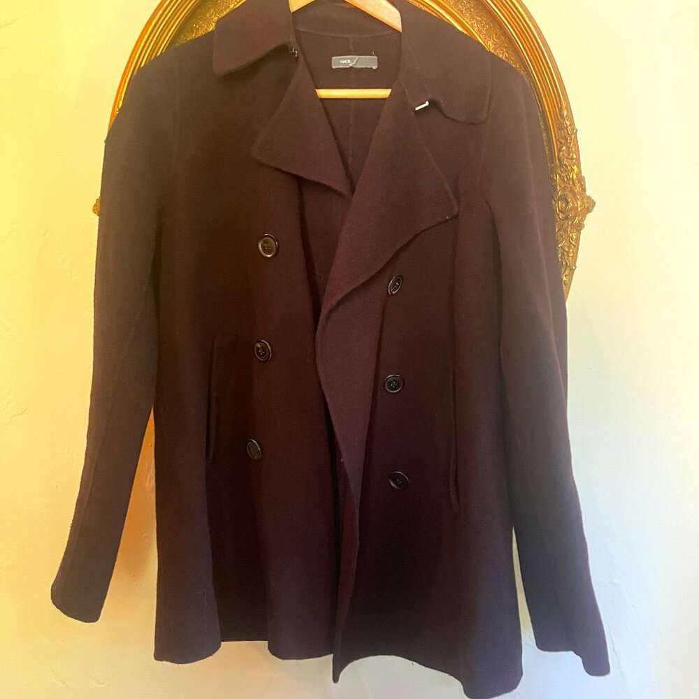 Vince Wool Blend Double Breasted Peacoat